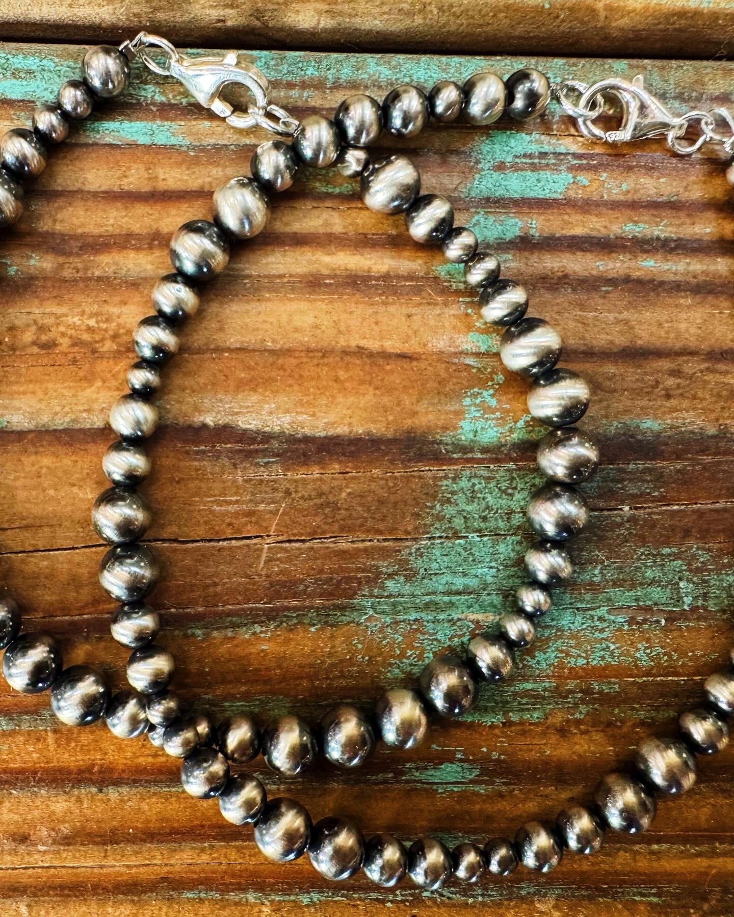 Genuine Silver Pearl Bracelet Size Med