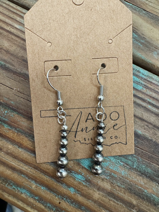 Silver Bead Earrings-Small